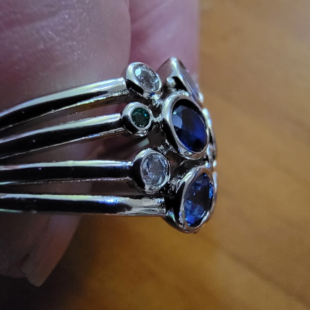 BEAUTIFUL RING - BLUE STONES - Picture 4 of 6